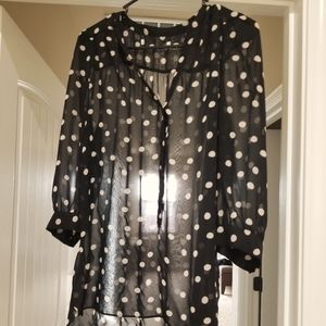 Womens long sleeved sheer blouse.
